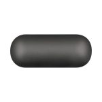A black oval charging case for Aria True Wireless Earbuds is displayed. The case has a smooth finish and a seamless design.