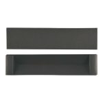 A black packaging box, featuring a removable top and bottom section for a writing instrument.