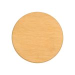 A round bamboo coaster with a smooth, natural finish. It features a light wood colour and has no visible branding.