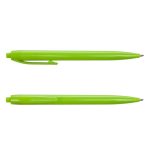 A vibrant green Javelin Pen featuring a sleek design and a clip for easy attachment.