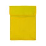A bright yellow Sumo Cooler Lunch Bag with a fold-over closure and a pocket on the front.