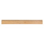 A bamboo 30cm ruler in a natural wood finish with numbered markings for measurement.