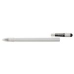 An inkless pen with a sleek white design and a retractable tip for versatile writing.
