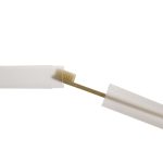 A toothbrush case with a translucent design, partially open to reveal a toothbrush inside.