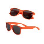Horizon Sunglasses in vibrant orange with dark lenses, featuring a logo on the interior.