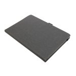 A recycled leather notebook in a sleek, dark gray cover with a simple design, ideal for office and business use.