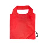 A red Sprint Folding Shopping Bag features a simple design with a cutout handle and a drawstring closure.