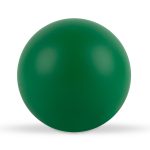 A round green stress ball designed for stress relief and fun.