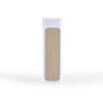 A white spray bottle with a beige cleaning cloth section on the front, designed for screen cleaning.