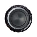 A drink bottle with a flip straw lid, featuring a sleek black exterior and a stainless steel interior.