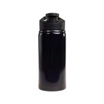 A drink bottle in a sleek black design featuring a free flow lid, with a 500ml capacity, ideal for juniors.