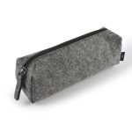 A gray felt utility case with a zippered closure, featuring a sleek, compact design.