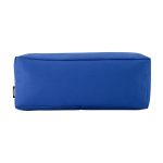 A blue utility case with a rectangular shape, featuring a textured surface and a logo.
