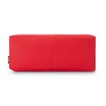 A red rectangular utility case with a textured surface and a small logo on the side.