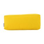 A yellow utility case with a rectangular shape, featuring a logo on one side.