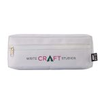 A white utility case with a front zip and a logo featuring 'WRITE CRAFT STUDIOS'.