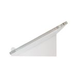 A desk stand designed for holding notes or tablets, featuring a slanted design for easy visibility.