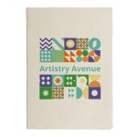 A booklet featuring a colorful geometric design and the title "Artistry Avenue" on a textured cream background.
