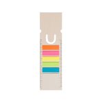 A Rectangle Milk Carton Bookmark in beige, featuring colorful sticky notes and a ruler on the side. It has a logo.