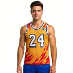 100% Polyester Sublimated Crew Neck Sleeveless Sport Jersey