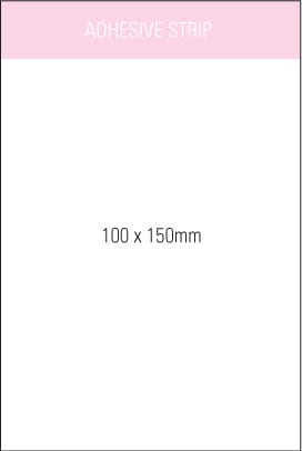 A white notepad with adhesive strip, measuring 100 x 150mm, featuring a logo at the top. Stuk Note Pad 100x150 White 1col 25 Leaf - Image 1
