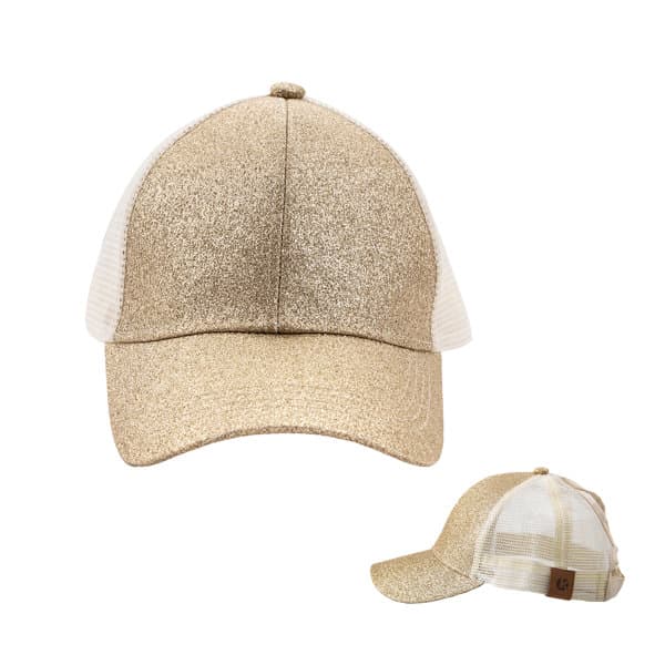 Glitter Ponytail Mesh Cap Glitter Ponytail Mesh Cap