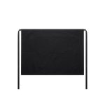 A black canvas half apron featuring a pocket and ties on the sides, designed for workwear use.
