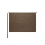 A brown canvas half apron featuring a single pocket and long tying straps.
