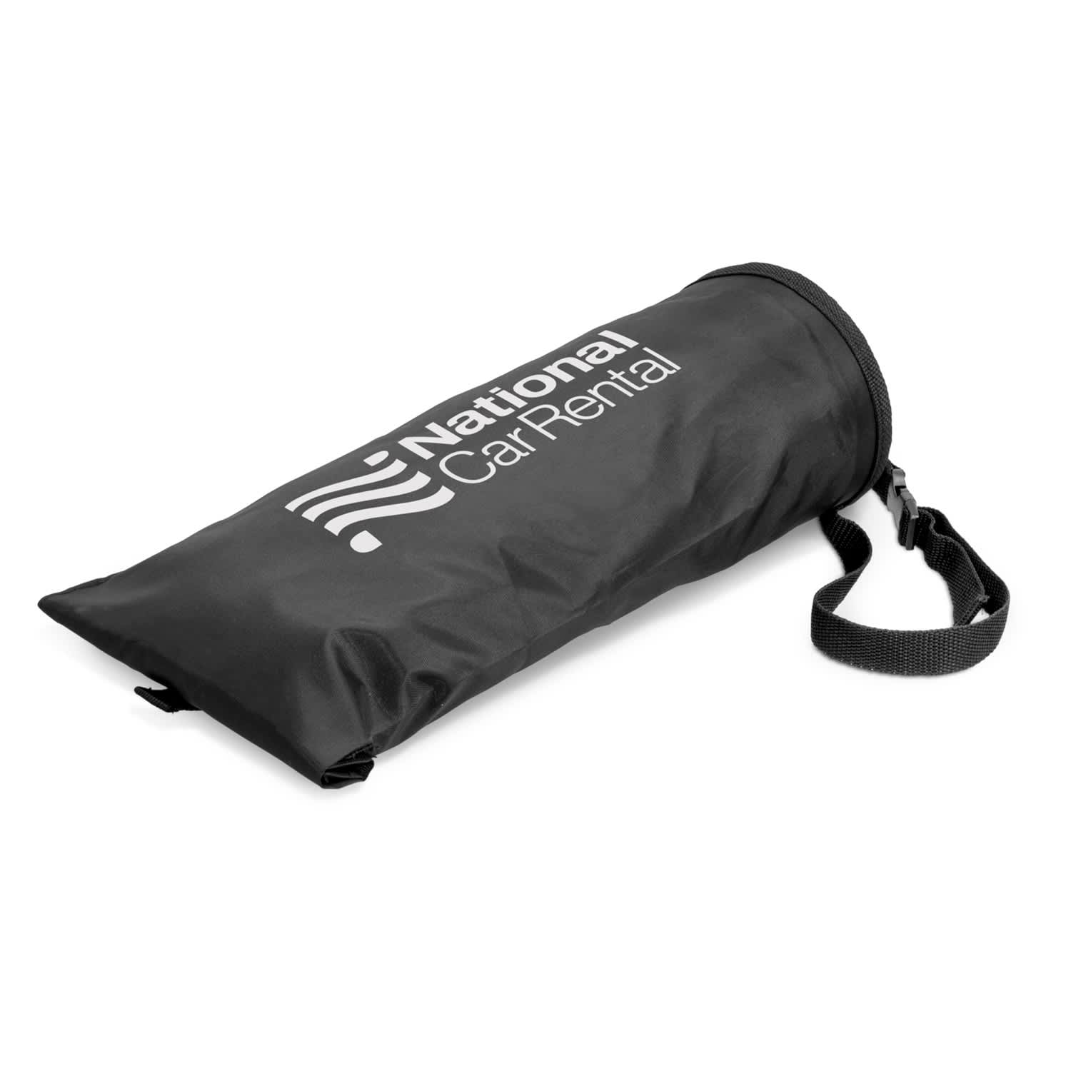 A black storage bag with a strap, featuring the logo of National Car Rental. Car Tidy - Image 1