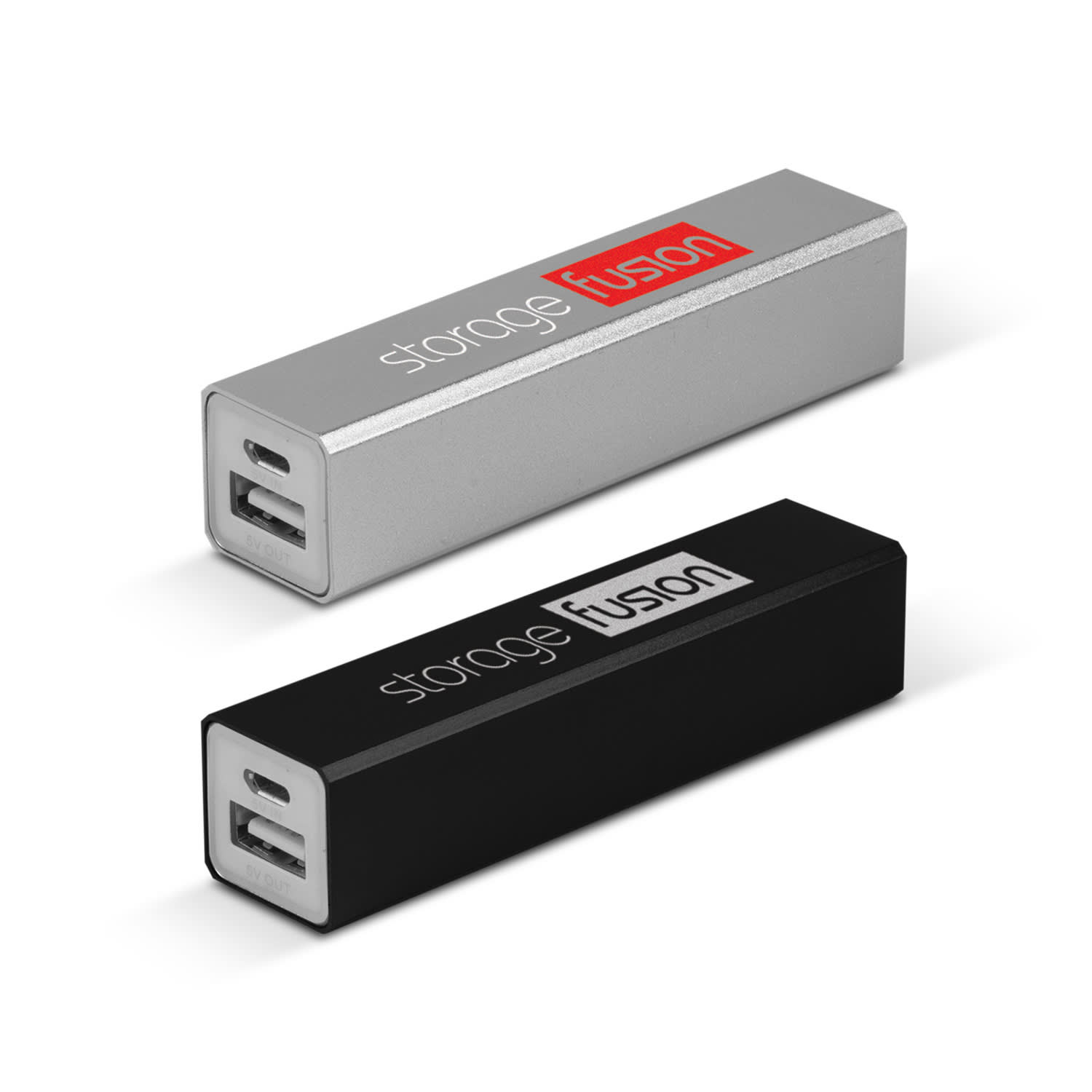 A silver and black power bank with USB ports and branding on the side. Megatron Power Bank - Image 1