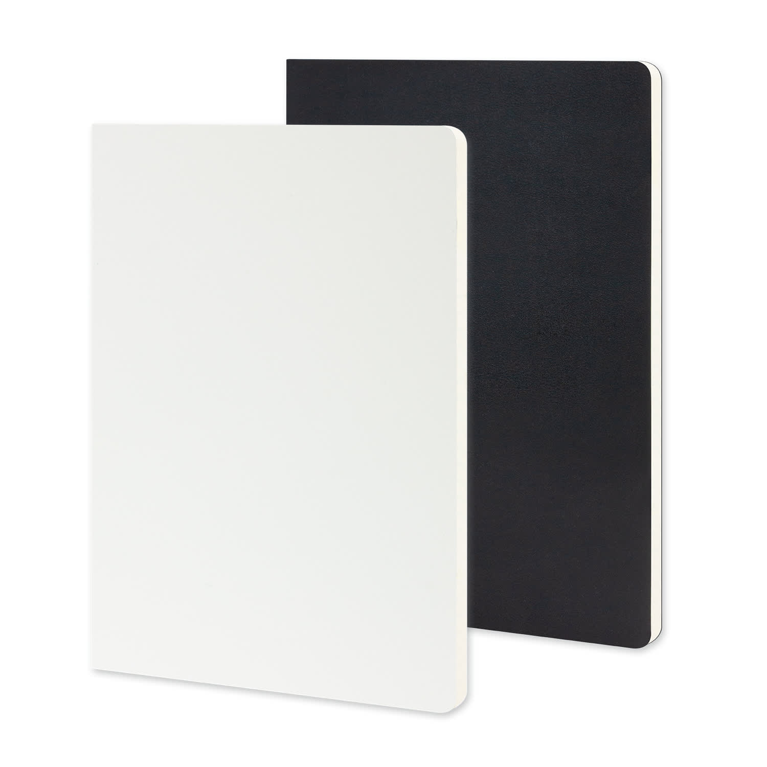 A large Moleskine Volant journal in white and black with smooth covers and rounded corners. Moleskine Volant Journal - Large - Image 1