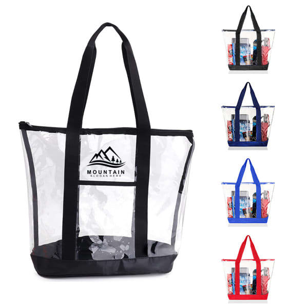 Large Clear Zippered Tote Bag Large Clear Zippered Tote Bag