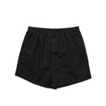 Black boxer shorts with an elastic waistband, featuring a relaxed fit and no visible branding.