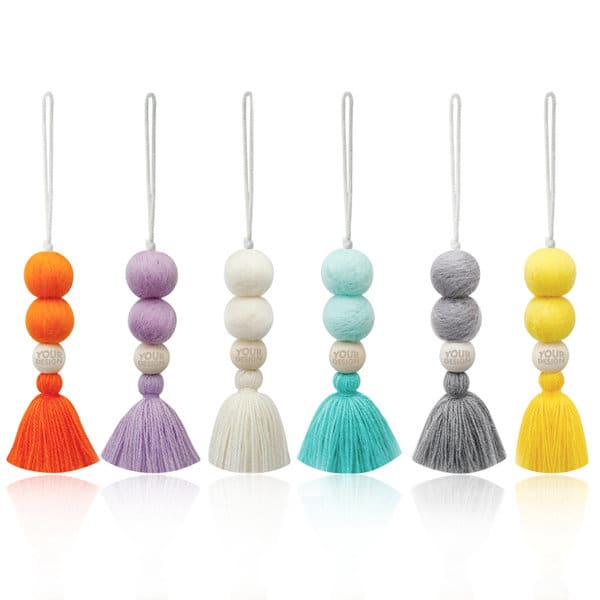 Car Essential Oil Tassel Diffuser With Felt Ball Car Essential Oil Tassel Diffuser With Felt Ball