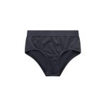A pair of black Y-Front briefs featuring a smooth design and elastic waistband. The product includes a logo.