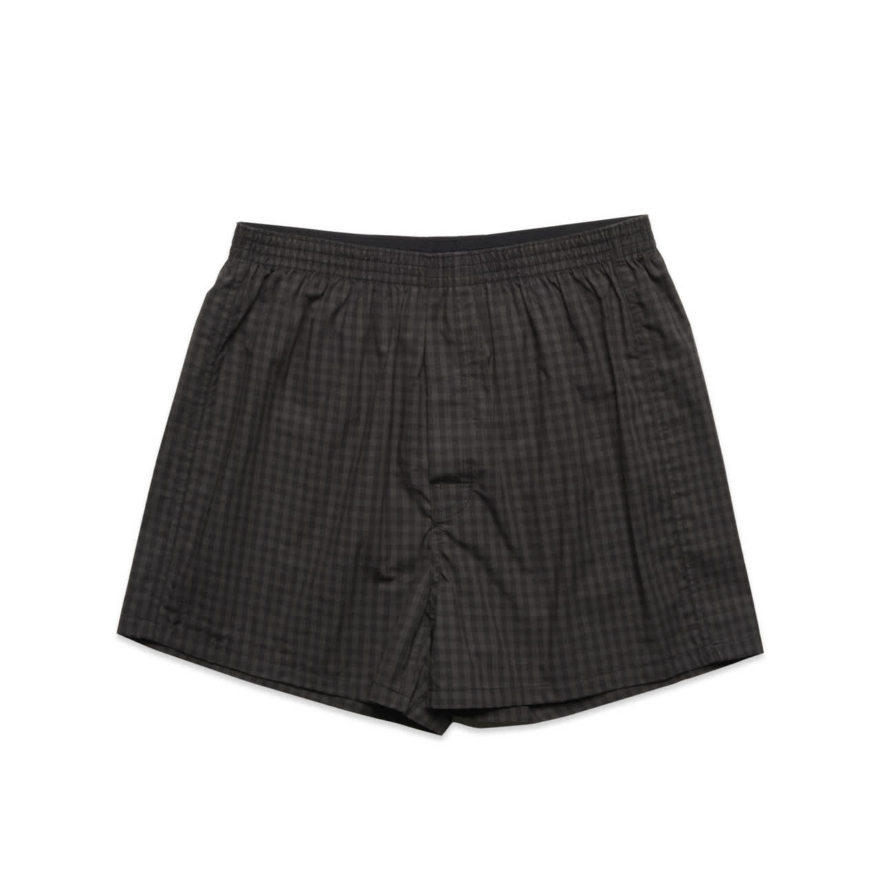 Boxer check shorts in dark grey with an elastic waistband. Features a subtle check pattern and a logo. Boxer check shorts in dark grey with an elastic waistband. Features a subtle check pattern and a logo.