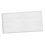A large, white beach towel featuring a bordered edge and a branding logo. Suitable for leisure and outdoor activities.