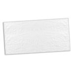 A full-colour white beach towel with a textured surface and an embedded logo or branding feature.