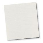 A square dish cloth in a light cream colour with a textured surface. It features a branding logo in one corner.