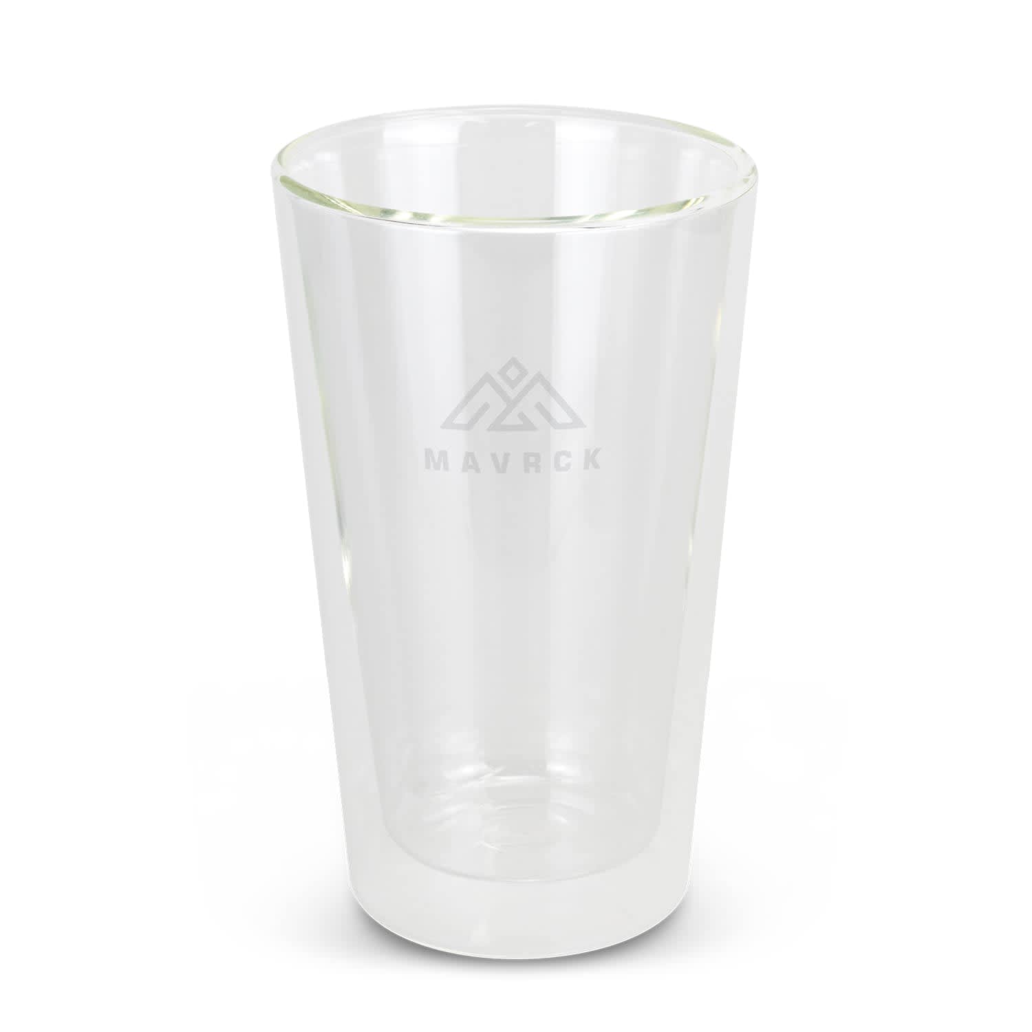 A drink bottle featuring a transparent double wall design with an etched logo. It is a sleek, modern tumbler. Tivoli Double Wall Tumbler - Image 1