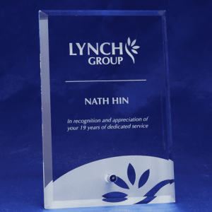 Clear Glass Rectangle - Laser Engraved