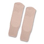 Fluffy grip socks in a soft beige colour, featuring a textured surface for added grip. Includes a logo.