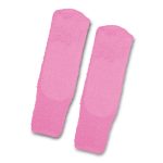 Soft, fluffy grip socks in a vibrant pink shade, featuring a textured design for added grip.
