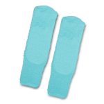 Fluffy grip socks in a soft turquoise colour, featuring textured grips for added traction.