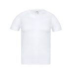 A plain white adult V-neck T-shirt featuring short sleeves and a tag. The design is simple and classic.