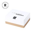A white box with a brown base, featuring the words "LIMITED edition" in black. It has a logo on one side.