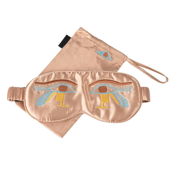 Embroidered Stain Silk Eye Mask With Bag Embroidered Stain Silk Eye Mask With Bag