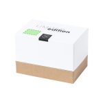 A white box with a brown bottom, featuring a label and a logo, labelled 'Limited Edition'.