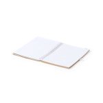 A spiral-bound notebook with lined pages, featuring a plain cover and a natural colour finish.