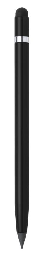A stylus pen in black with a silver band, designed for touch screens.